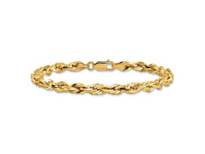 14k Yellow Gold 4.25mm Rope Link Bracelet, 7 Inches