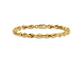 14k Yellow Gold 4.25mm Rope Link Bracelet, 7 Inches