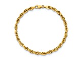 14k Yellow Gold 4.25mm Rope Link Bracelet, 7 Inches