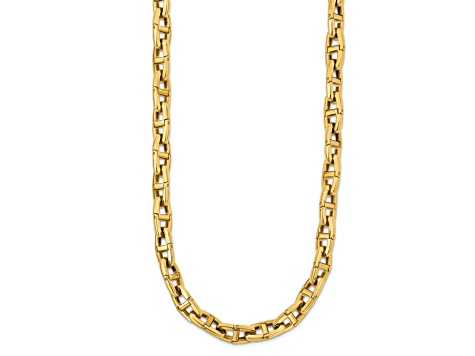 14K Yellow Gold Solid Anchor Link 18-inch Necklace