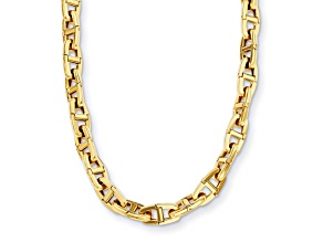 14K Yellow Gold Solid Anchor Link 20-inch Necklace