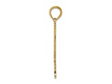 14k Yellow Gold Textured #1 Dad Cut-Out Vertical pendant