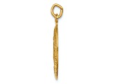 14K Yellow Gold Solid Polished and Satin Small Oval Miraculous Medal Pendant