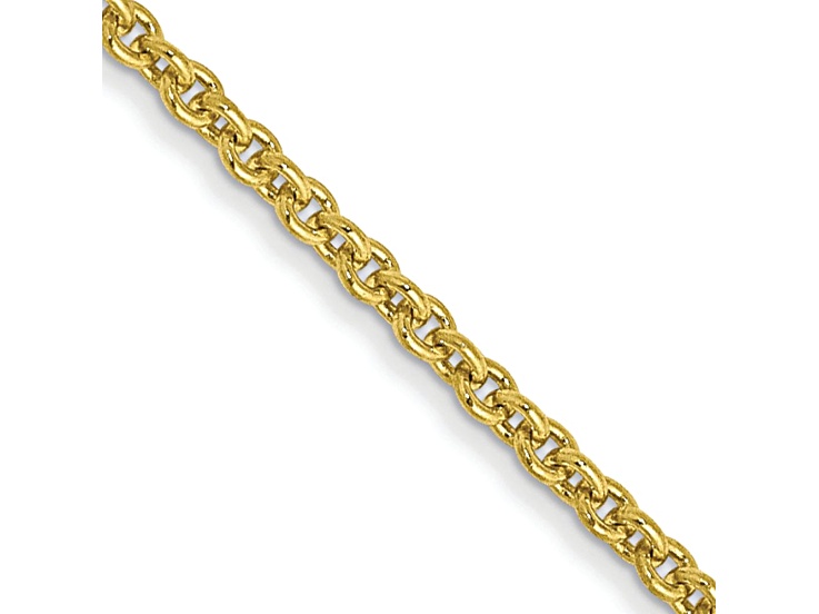 10k Yellow Gold 1.4mm Solid Round Open Link Cable 16 Inch Chain