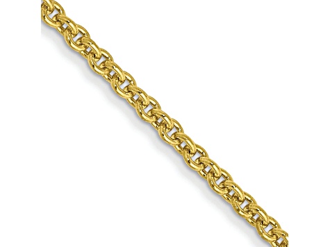 10k Yellow Gold 1.4mm Solid Round Open Link Cable 18 Inch Chain