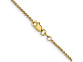 10k Yellow Gold 1.4mm Solid Round Open Link Cable 20 Inch Chain