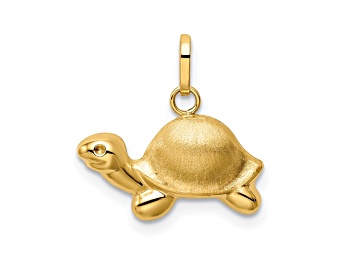 Picture of 14K Yellow Gold Satin and Polished Turtle Charm