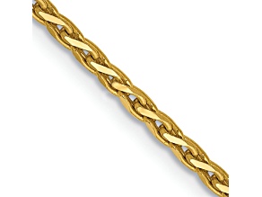 14k Yellow Gold 1.9mm Solid Diamond-Cut Parisian Wheat 24 Inch Chain