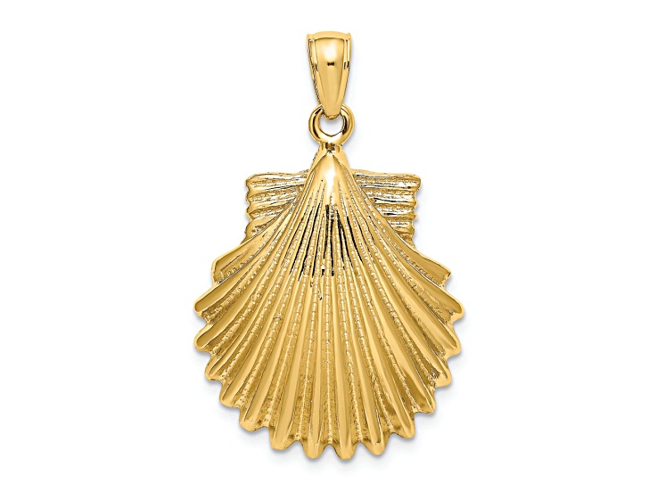 14k Yellow Gold Polished and Textured Scallop Shell Charm - 11FKGA | JTV
