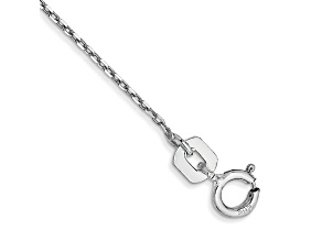 Rhodium Over 10k White Gold Diamond-Cut Cable Link Anklet