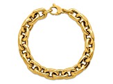 14K Yellow Gold 10.5mm Fancy Open Link 8 Inch Bracelet