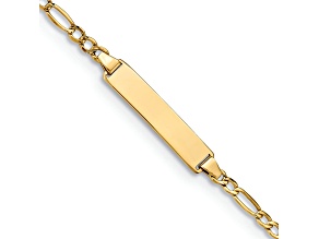14k Yellow Gold Polished Figaro link ID Bracelet
