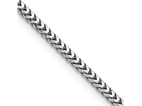 Rhodium over 14k White Gold Solid 2.5mm Franco 20 Inch Chain