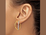 14k Yellow Gold and Rhodium Over 14k Yellow Gold Dangle Threader Earrings