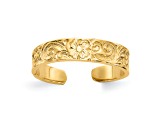 14K Yellow Gold Flower/Scroll Toe Ring