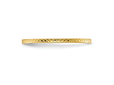 10K Yellow Gold 1.2mm Criss-Cross Pattern Stackable Expressions Band