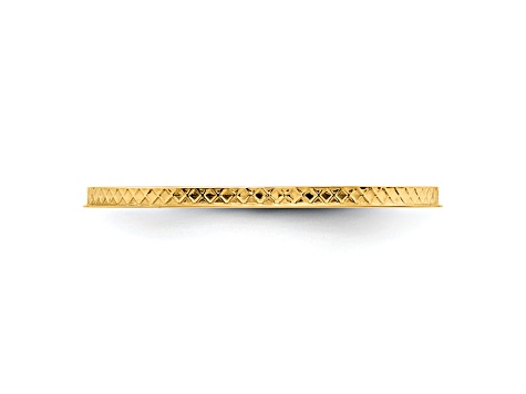 10K Yellow Gold 1.2mm Criss-Cross Pattern Stackable Expressions Band