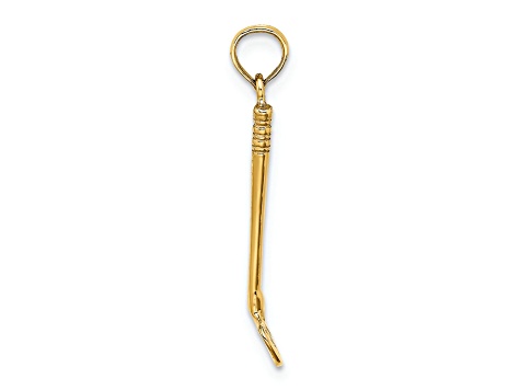 14k Yellow Gold Textured 3D Club Charm