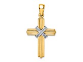 Rhodium Over 14K Two-tone Gold Passion Cross Pendant