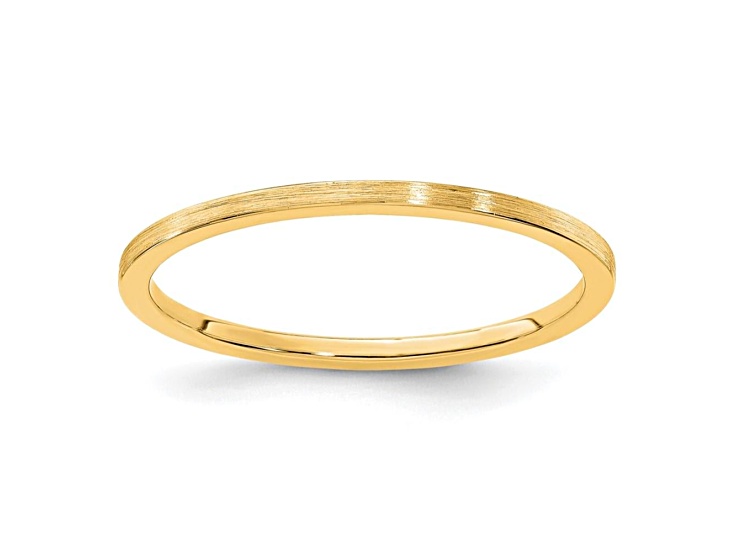 14K Yellow Gold 1.2mm Flat Satin Stackable Expressions Band