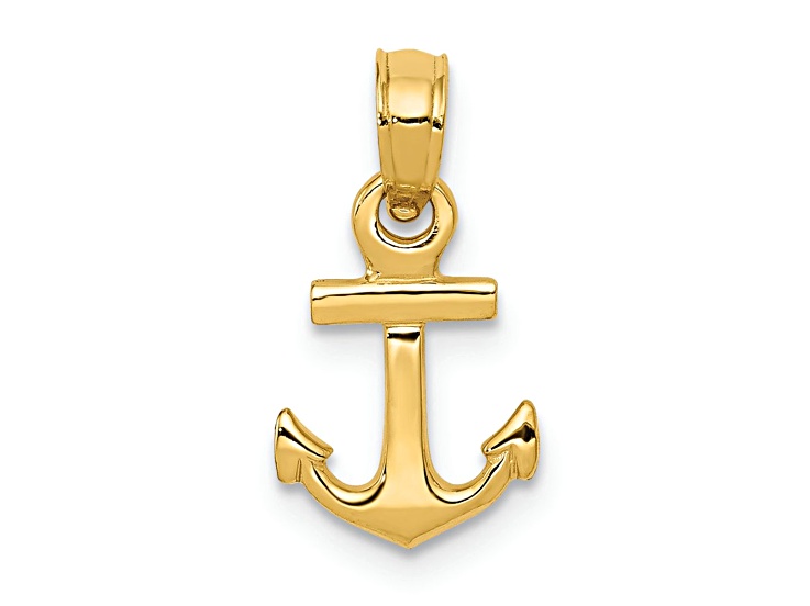 10K Yellow Gold Mini Anchor Pendant - 11HBSA | JTV.com 10K Yellow Gold Mini Anchor Pendant - 11HBSA | JTV.com