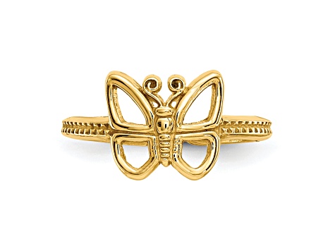 14K Yellow Gold Butterfly Toe Ring