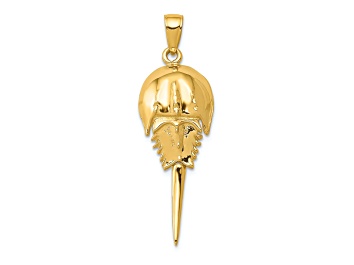 Picture of 14k Yellow Gold Polished Moveable Horseshoe Crab Pendant