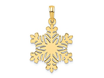 Picture of 14k Yellow Gold Polished Snowflake Pendant