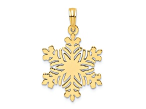 14k Yellow Gold Polished Snowflake Pendant
