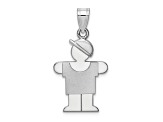 Rhodium Over 14k White Gold Satin Small Boy with Hat on Right Charm