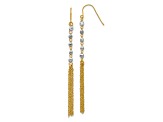 14k Two-tone Gold Diamond-Cut Bead Tassel Dangle Earrings