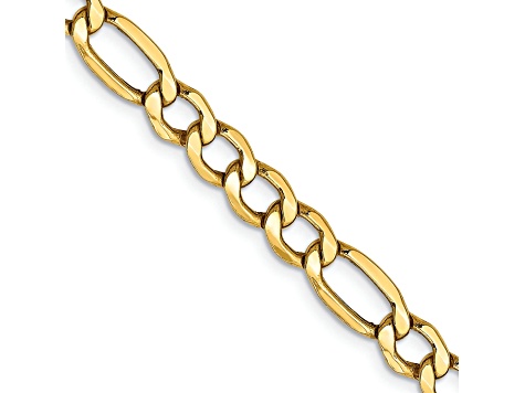 14k Yellow Gold 5.75mm Figaro Link 16 Inch Chain