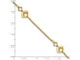 14K Yellow Gold Polished and Textured 9-inch Plus 1-inch Extension Anklet