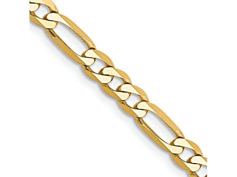 14K Yellow Gold 4mm Flat Figaro Chain Necklace