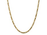 14K Yellow Gold 4mm Flat Figaro Chain Necklace