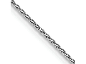Rhodium Over 14k White Gold 0.8mm Solid Diamond-Cut Parisian Wheat 24 Inch Chain