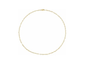 14K Yellow Gold 3.2mm Heart Cable Chain, 16 Inches.