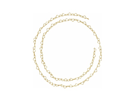 14K Yellow Gold 3.2mm Heart Cable Chain, 16 Inches.