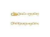 14K Yellow Gold 3.2mm Heart Cable Chain, 16 Inches.