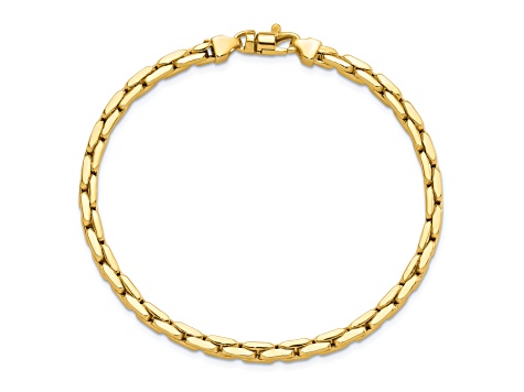 14K Yellow Gold Polished 4.5mm Fancy Link Bracelet