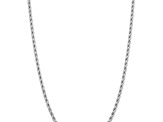 Rhodium Over 14k White Gold 4.25mm Solid Diamond-Cut Rope 24 Inch Chain