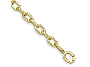 14K Yellow Gold 12mm Open Link Cable 8.25-inch Bracelet