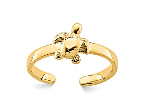 14K Yellow Gold Adjustable Sea Turtle Toe Ring