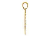 14k Yellow Gold Textured Cut-Out Head Dress Pendant