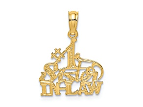 14k Yellow Gold Textured #1 Sister-In-Law Charm