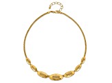 14K Yellow Gold Polished and Textured Fancy Plus 2-inch Ext. Necklace