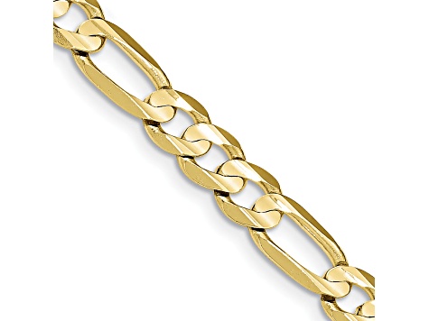 10k Yellow Gold 7.5mm Concave Open Figaro Link Bracelet