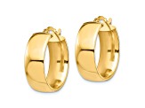 14k Yellow Gold High Polished 13/16" Hoop Earrings