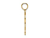 14k Yellow Gold Textured New York in Apple Cut-out pendant