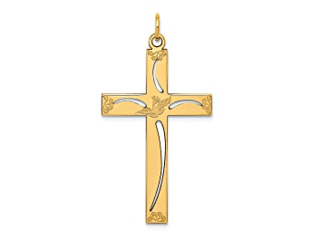 Picture of 14k Yellow Gold Laser Designed Cross Pendant